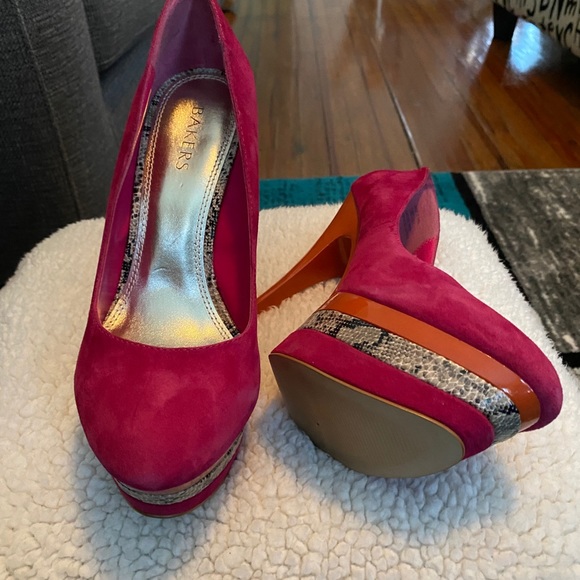 Great!🔥pink /orange and snake print shoes 👠 - Picture 4 of 4